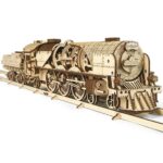 UGEARS V-Express Dampflokomotive mit Tender - mechanischer Holzbausatz
