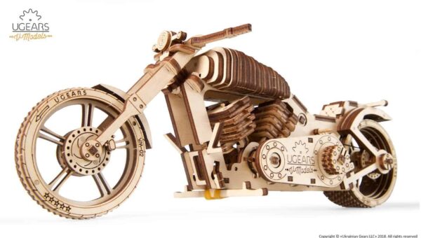 UGEARS Motorrad VM-02 - mechanischer Holzbausatz – Bild 4
