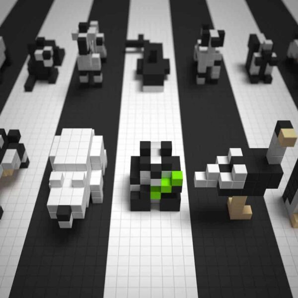 PIXIO Black & White Animals – magnetische Bausteine – Story Series – kreatives Pixel-Bauen für Kinder & Erwachsene – Bild 4