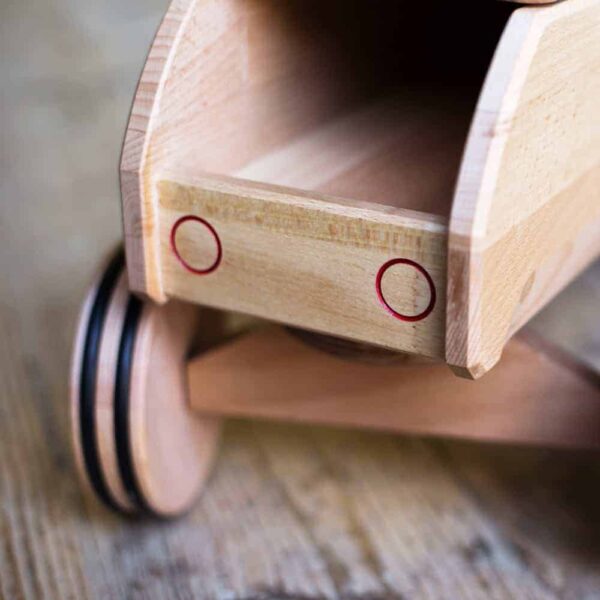 Holz Rutscher Fred – Rutschauto Blau (2)