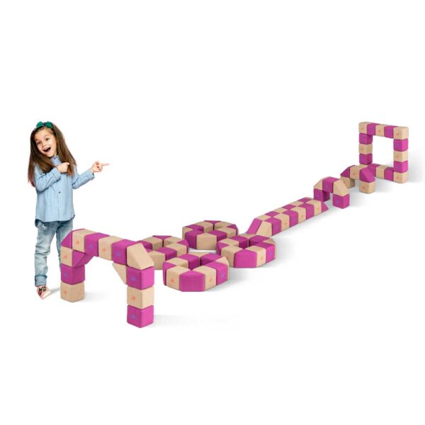 JollyHeap – Basic Set 100 weiche XXL-Magnetbausteine in 2 Formen für Kinder