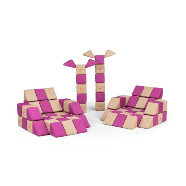 JollyHeap – Basic Set 100 weiche XXL-Magnetbausteine in 2 Formen für Kinder