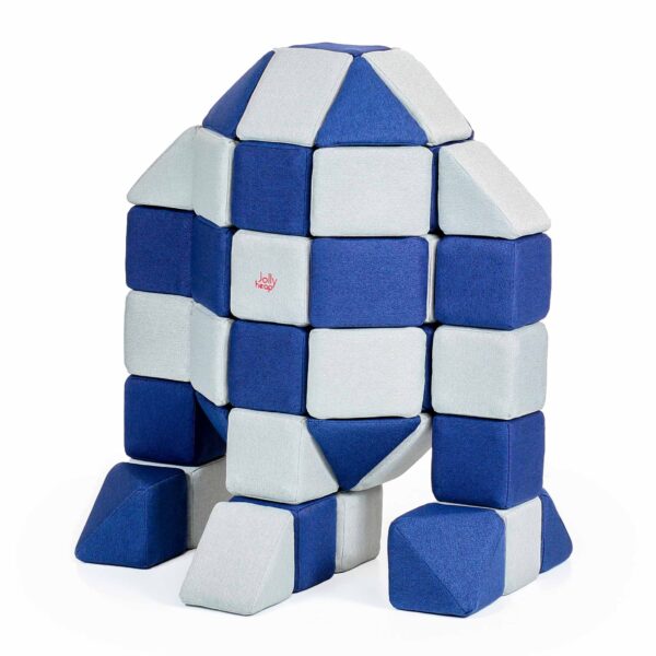 JollyHeap – Kreativ-Set 100 Teile – weiche XXL Magnetbausteine in 4 Formen für Kinder