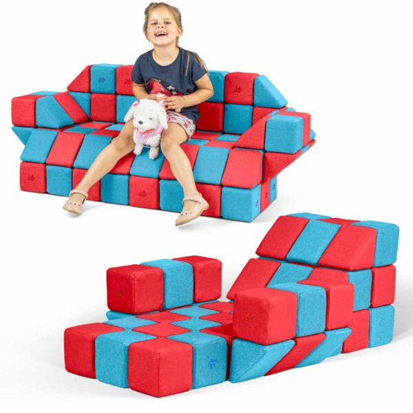 JollyHeap – Little House – 150 weiche XXL Magnetbausteine-Set für große Bauprojekte – für Kinder