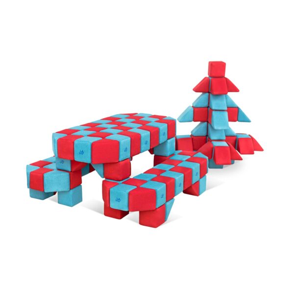 JollyHeap – Little House – 150 weiche XXL Magnetbausteine-Set für große Bauprojekte – für Kinder