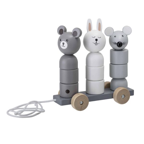 Pull Along Toy, Grey, Lotus (4)
