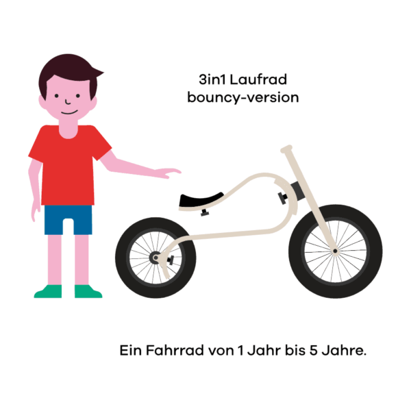 Leg&Go Balance Bike 3in1 höhenverstellbares Holz-Laufrad – Bild 6