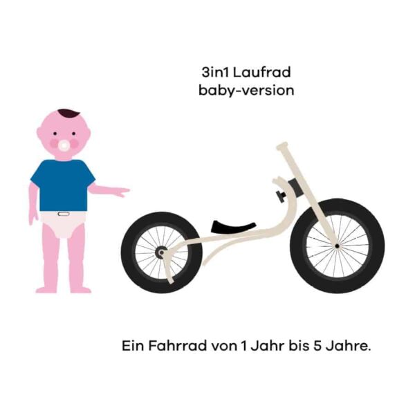 Leg&Go Balance Bike 3in1 höhenverstellbares Holz-Laufrad – Bild 5
