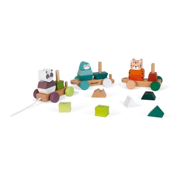 Janod Nachziehzug Tiger Panda Pinguin (2)