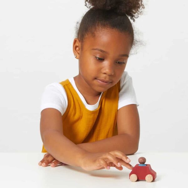 Lubulona - Holzauto Rot mit Figur