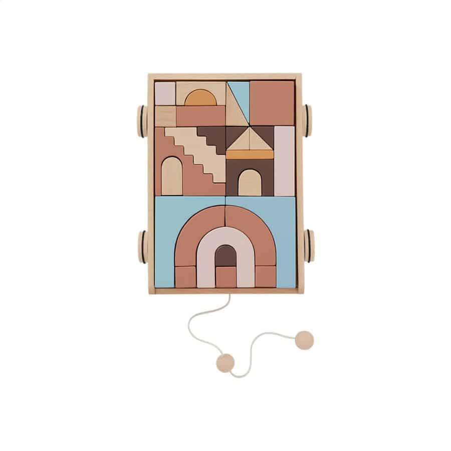 OYOY Rainbow Wagon mit Blöcken OYOY Rainbow Wagon mit Blöcken