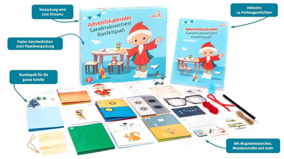 Adventskalender Sandmännchen Bastelspaß Adventskalender Sandmännchen Bastelspaß