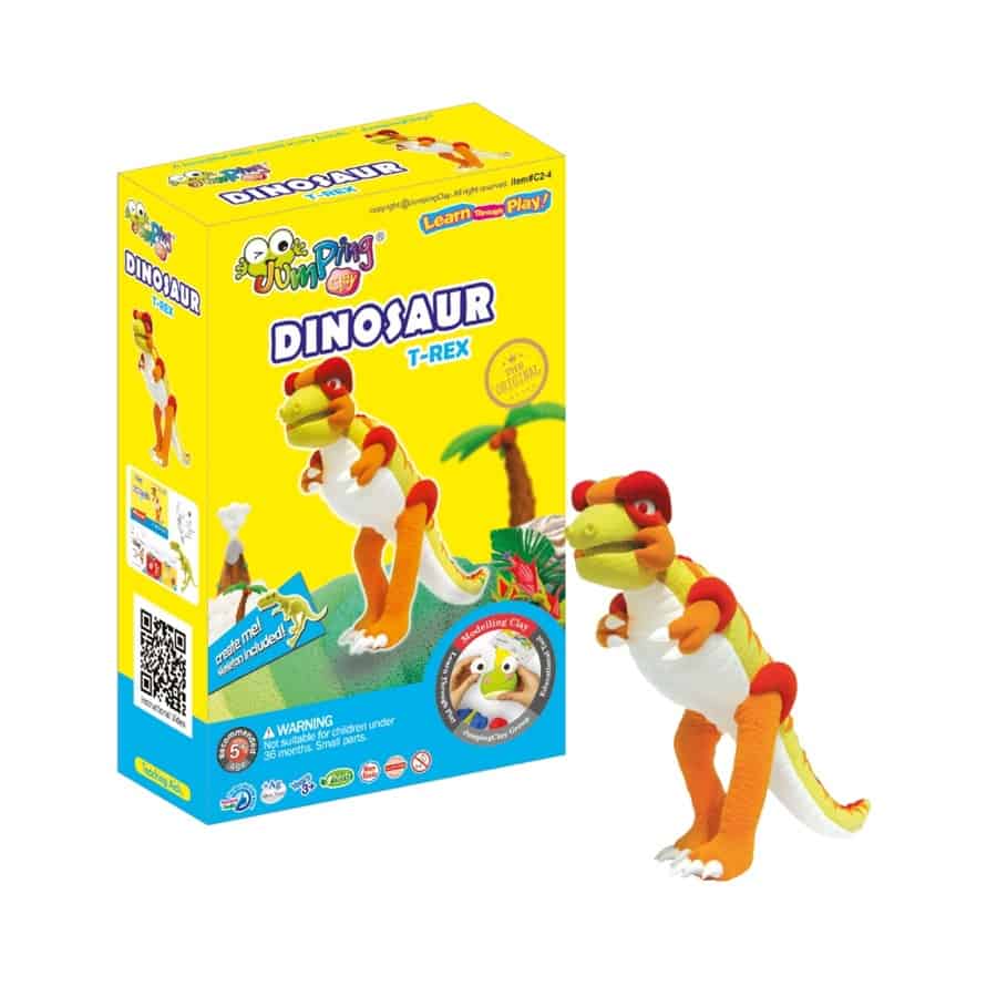 Jumping Clay Colorful Dinosaurs - T-Rex (1) Jumping Clay Colorful Dinosaurs - T-Rex