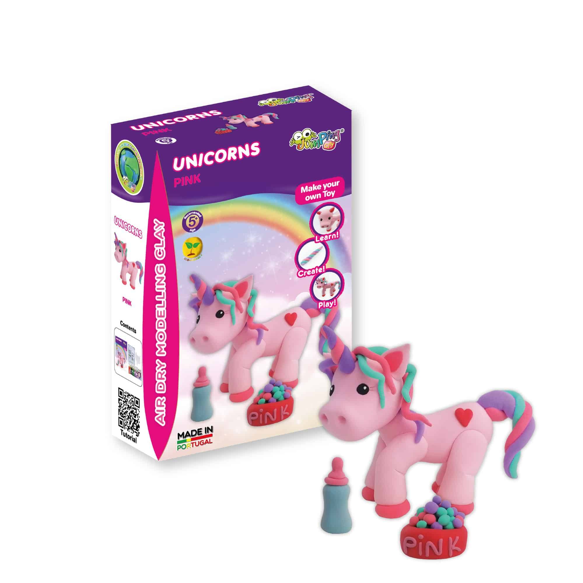 Jumping Clay Unicorns - Pink (1) Jumping Clay Unicorns - Pink
