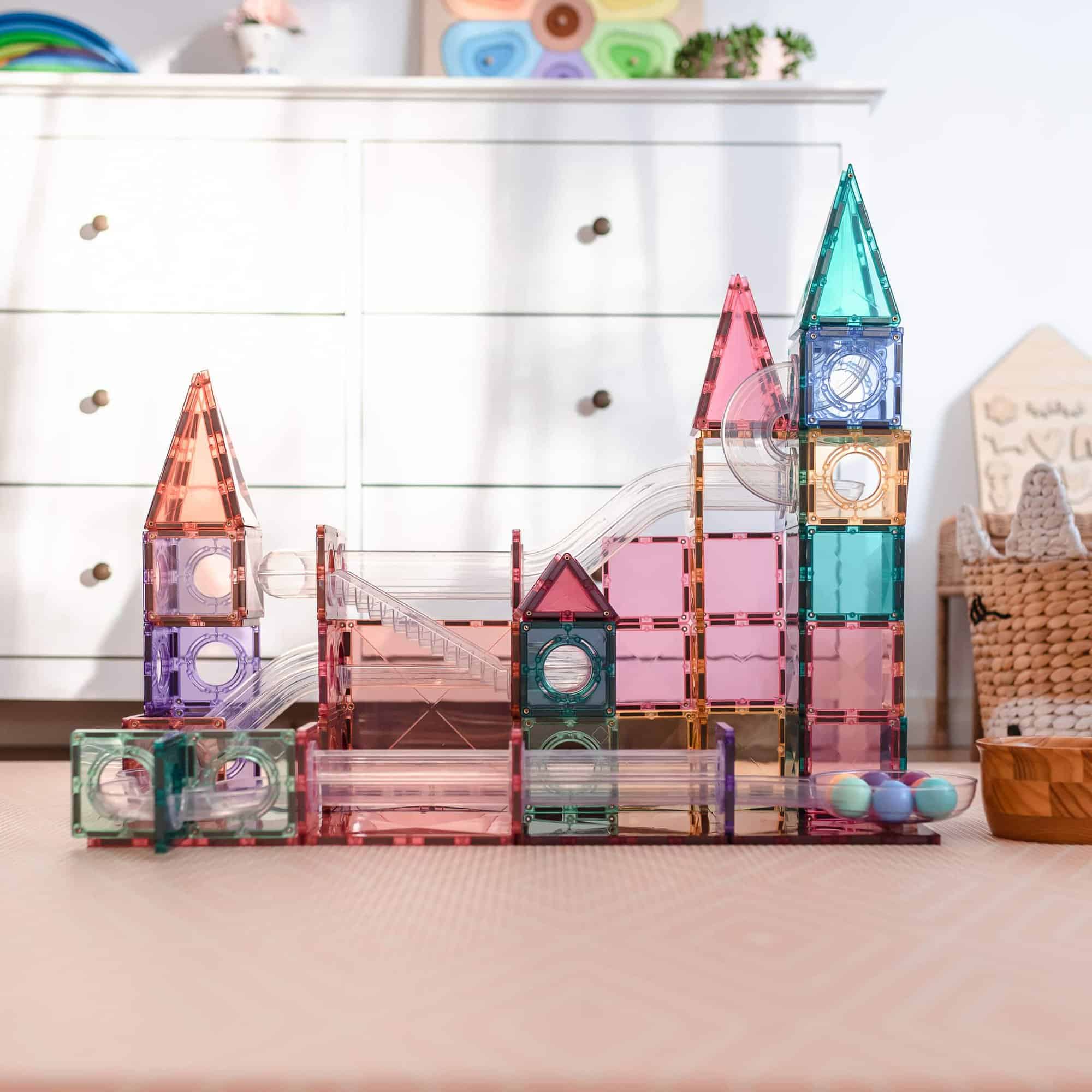 Connetix Pastell Kugelbahn - 106-tlg. Magnetbaukasten