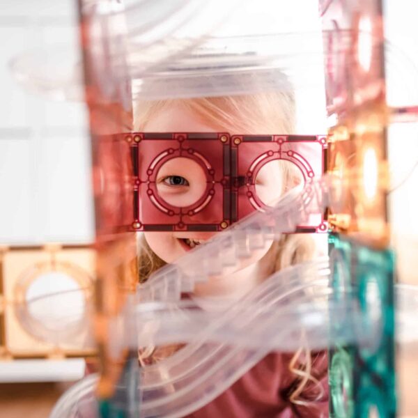 Connetix Pastell Kugelbahn - 106-tlg. Magnetbaukasten