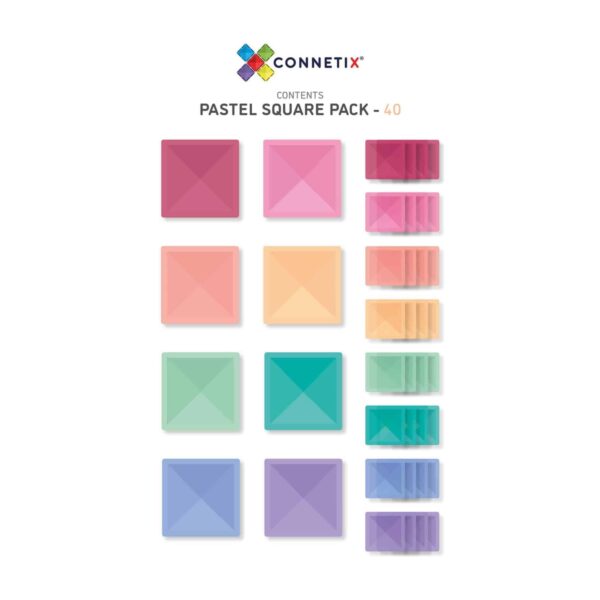 Connetix Pastell Square Pack - 40-tlg. Magnetbaukasten
