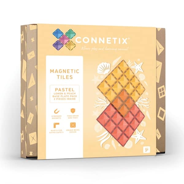 Connetix Base Plate Lemon & Peach Pack - 2 Stück