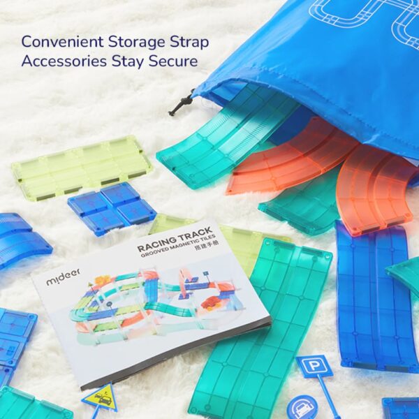 Mideer-Racing Track Grooved Magnetic Tiles 115P-MD6395