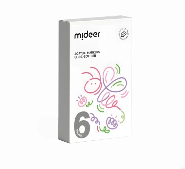 Mideer MD1335 Acrylmarker – Ultraweiche Spitze 6 Farben