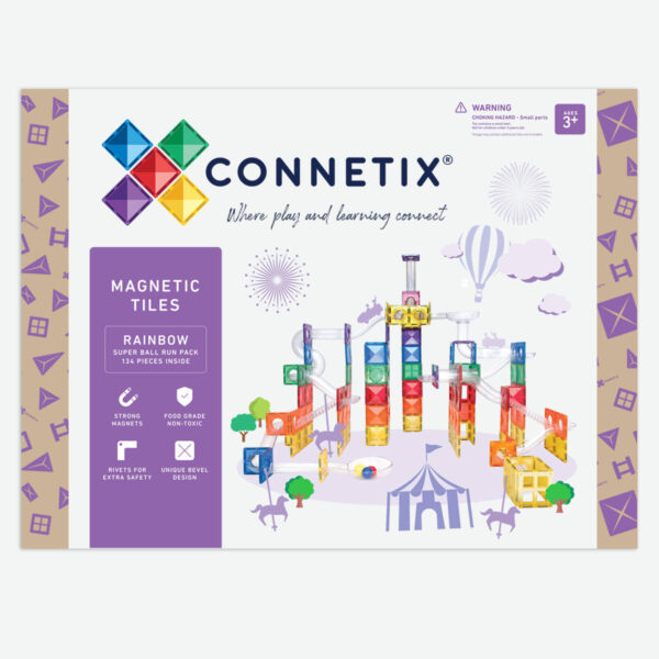 Connetix Super Ball Run Pack – 134-teiliges Kugelbahn-Magnetbaukasten – Bild 2