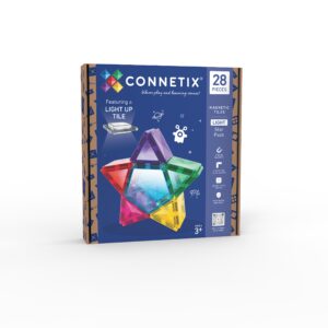 Connetix Light Star Pack – 28-tlg. Magnet-Baukasten mit Light-Up-Tile für Kinder