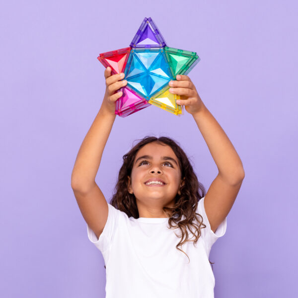 Connetix Light Star Pack – 28-tlg. Magnet-Baukasten mit Light-Up-Tile für Kinder – Bild 4