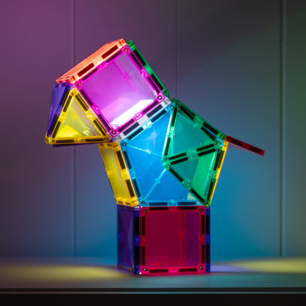 Connetix Light Star Pack – 28-tlg. Magnet-Baukasten mit Light-Up-Tile für Kinder – Bild 8