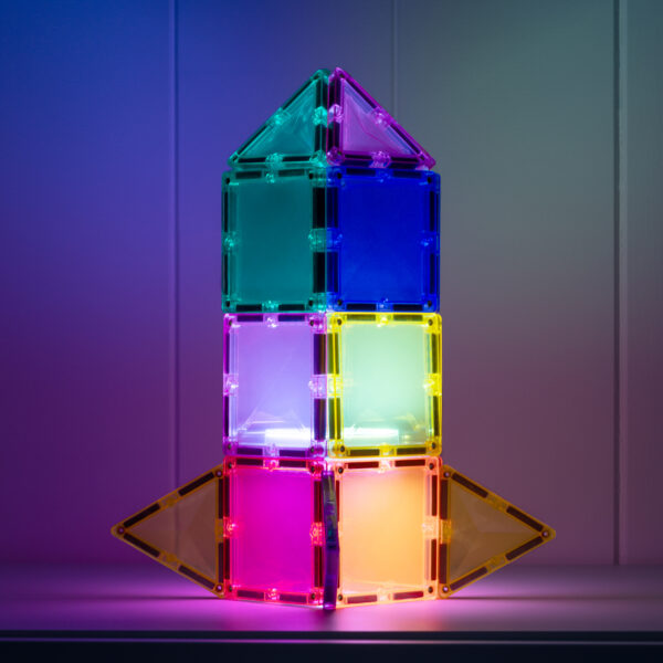 Connetix Light Star Pack – 28-tlg. Magnet-Baukasten mit Light-Up-Tile für Kinder – Bild 7