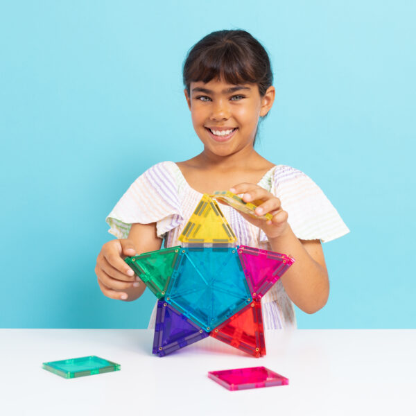 Connetix Light Star Pack – 28-tlg. Magnet-Baukasten mit Light-Up-Tile für Kinder – Bild 5