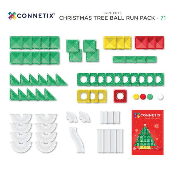 Connetix Christmas Tree Ball Run 71-teilig – Kugelbahn-Magnetbaukasten für Kinder